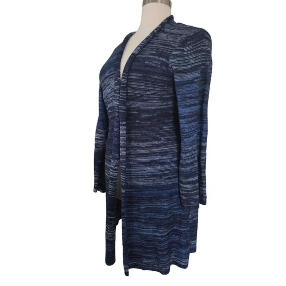 Great Northwest Indigo Womens 3X Blue Space Dye Open Front Longline Cardigan